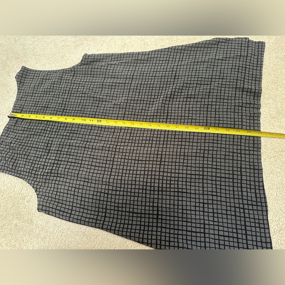 Eileen Fisher SET Black Gray M Top and S/P Pants Grid Pattern - Picture 8 of 16